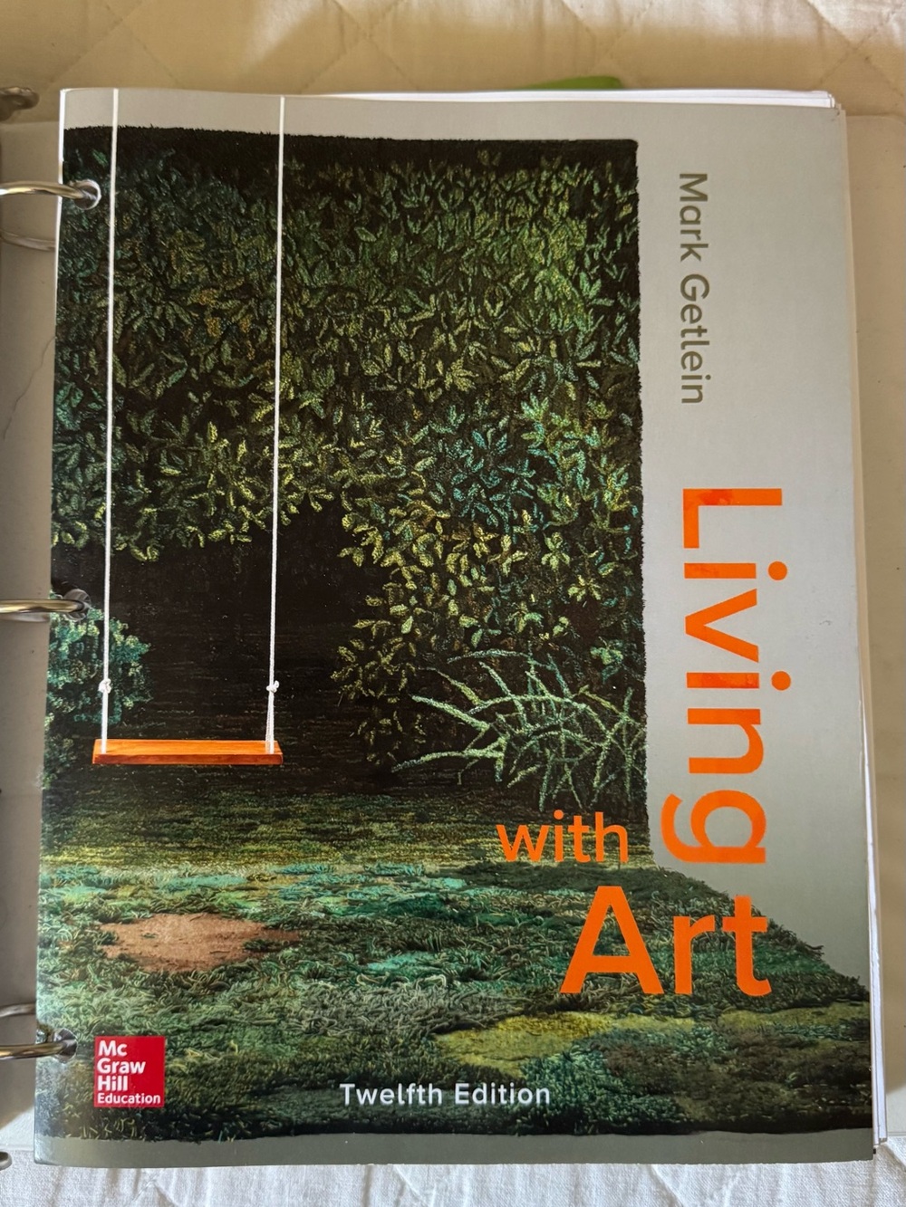 Living with Art Book Cover Print - Orange & Green